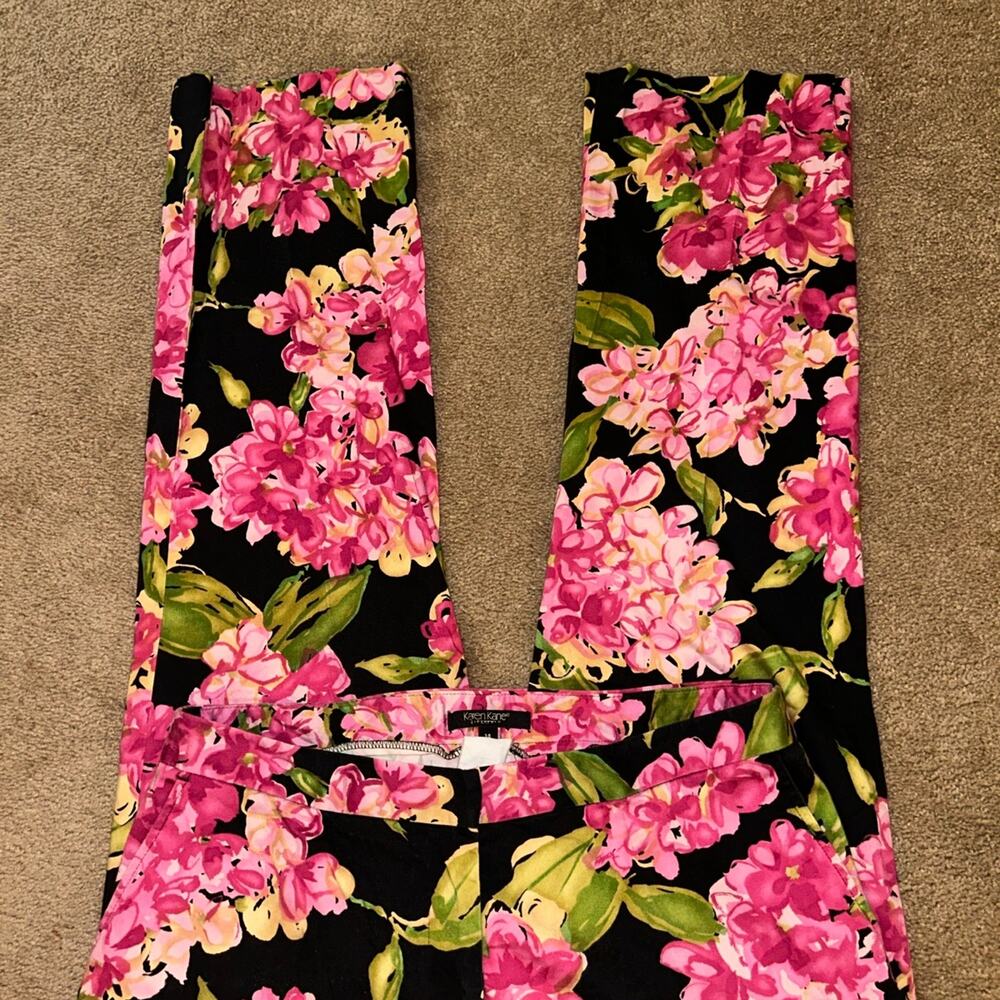 Women's Unique Karen Kane Floral Straight Leg Pant Size 14